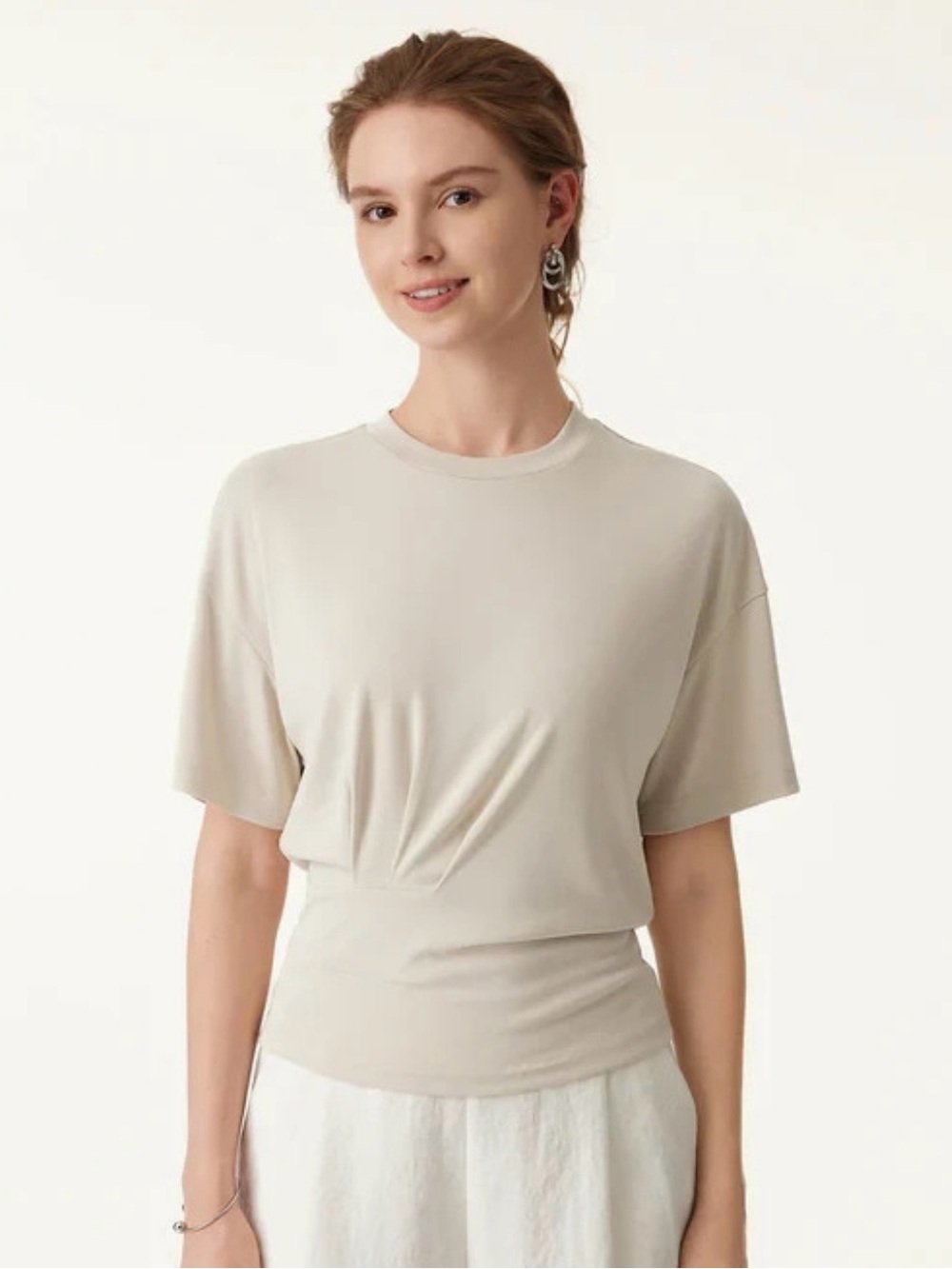 OGL Women's Crewneck Short Sleeve Tucked Tee - Size Medium